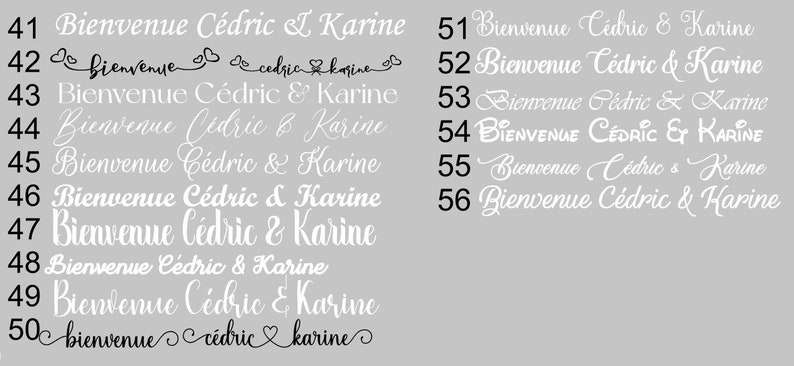 Sticker autocollant pour panneau de Bienvenue au mariage, baptême, anniversaire, bay shower etc... de. Prénoms et date personnalisables image 7