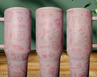 32oz 40oz Bubble Gum Pink Hydrojug Custom-Printed Dental Hygienist Dental Assistant Dentist