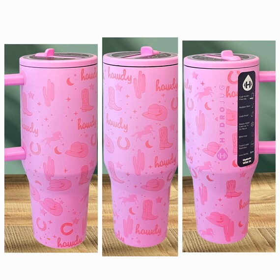 32oz 40oz Bubblegum Blush Pink Hydrojug Custom-printed Western