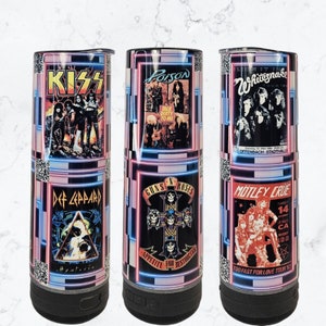 70s 80s Metal Rock Band Music Lover 20oz Tumbler with Bluetooth Speaker