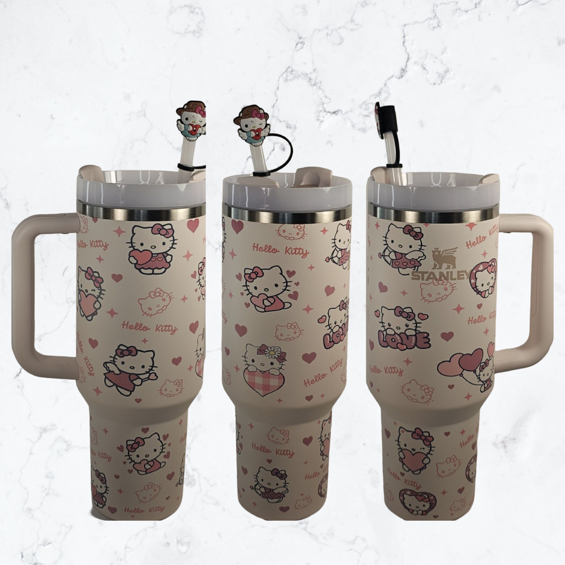 STANLEY 40oz クエンチャー　キティ HK Stanley 40oz Matcha Pastel Green Cup, Permanent Decals
