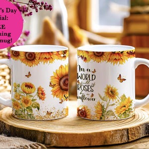 Auténtico vaso térmico Stanley Quencher de 30 oz o 40 oz con diseño de pomelo amarillo y girasoles. Frase inspiradora y motivadora. imagen 1