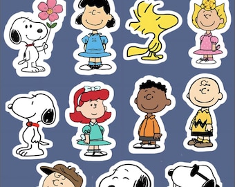 Pegatinas impermeables de Snoopy Dog Peanuts para diarios, cuadernos, libros, loncheras, álbumes de recortes, diarios, cuadernos, vasos y botellas de agua.