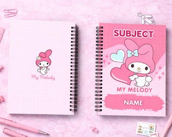 Cuaderno rosa personalizado My Melody / Bloc de notas / Lista de tareas / Para tomar notas / Papel escolar / Papelería / Para guardar recuerdos / Etiqueta para bolso