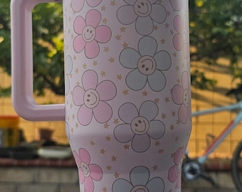 32oz 40oz Traveler Sport Pink Sand Hydrojug Custom-Printed Retro Flowers Good Old Cheers