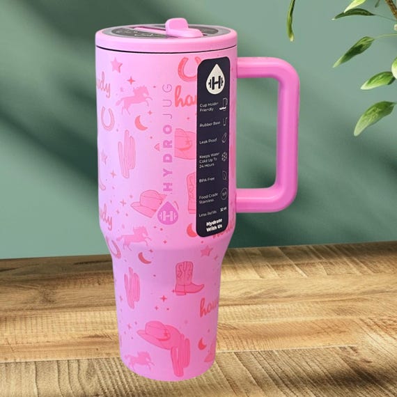 32oz 40oz Bubblegum Pink Hydrojug Custom-printed Western Style