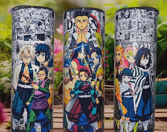 Demon Slayer Comics Cartoon Custom 20oz Skinny Tumblers Vacuum Insulated Thermos