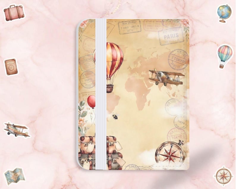 Funda personalizada para pasaporte de Grogu Yoda / Portapasaporte mandaloriano / Cartera de viaje con nombre personalizado / Regalo de viaje para fans de Yoda / Etiqueta para mochila escolar imagen 3