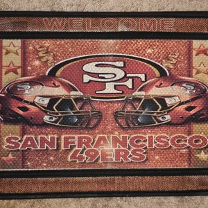 FREE SHIPPING 18x30in Rubber Backed Sports Team House Divided Personalized Door Mat