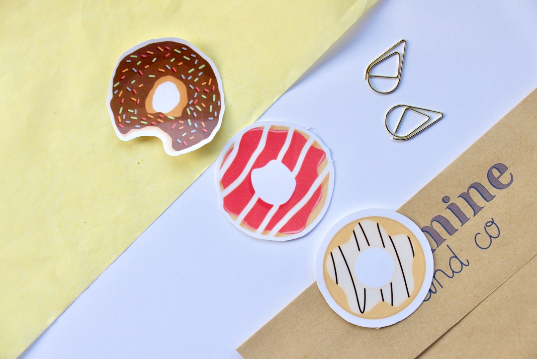 Mini Donut Sticker Pack | Pack of 3, Mini Stickers, Donut Sticker ...