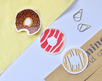 Mini Donut Sticker Pack | Pack of 3, Mini Stickers, Donut Sticker, Sweets Sticker, Waterproof