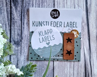 Faux leather label - star - sew-on label