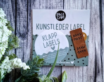 Faux leather label - handmade - sew-on - iron-on label - Tüddel - label