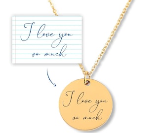 Aangepaste handschrift ketting, gepersonaliseerde ketting, aangepaste sentimentele sieraden, cadeau voor haar, herdenking sieraden, herdenking ketting
