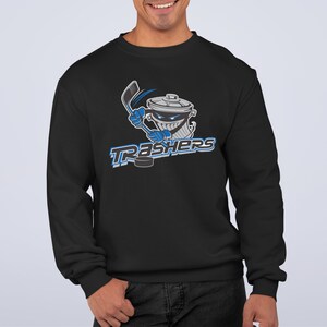 EWMDesign Danbury Trashers Hockey Hooded Sweatshirt with Faded Logo - Defunct Hockey Team - UHL Hockey Hoodie