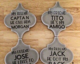 Funky Whiskey Coasters set van 4