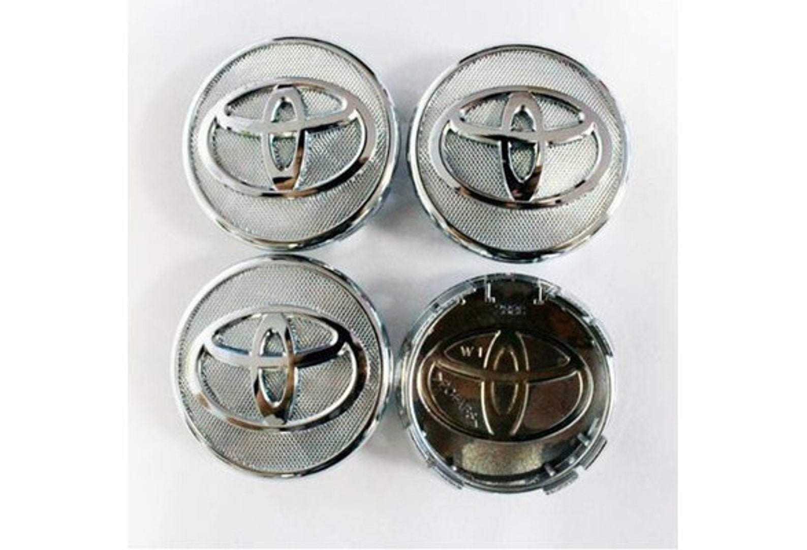 Set of 4 Toyota 57mm wheel center hub cap gloss silver chrome Etsy