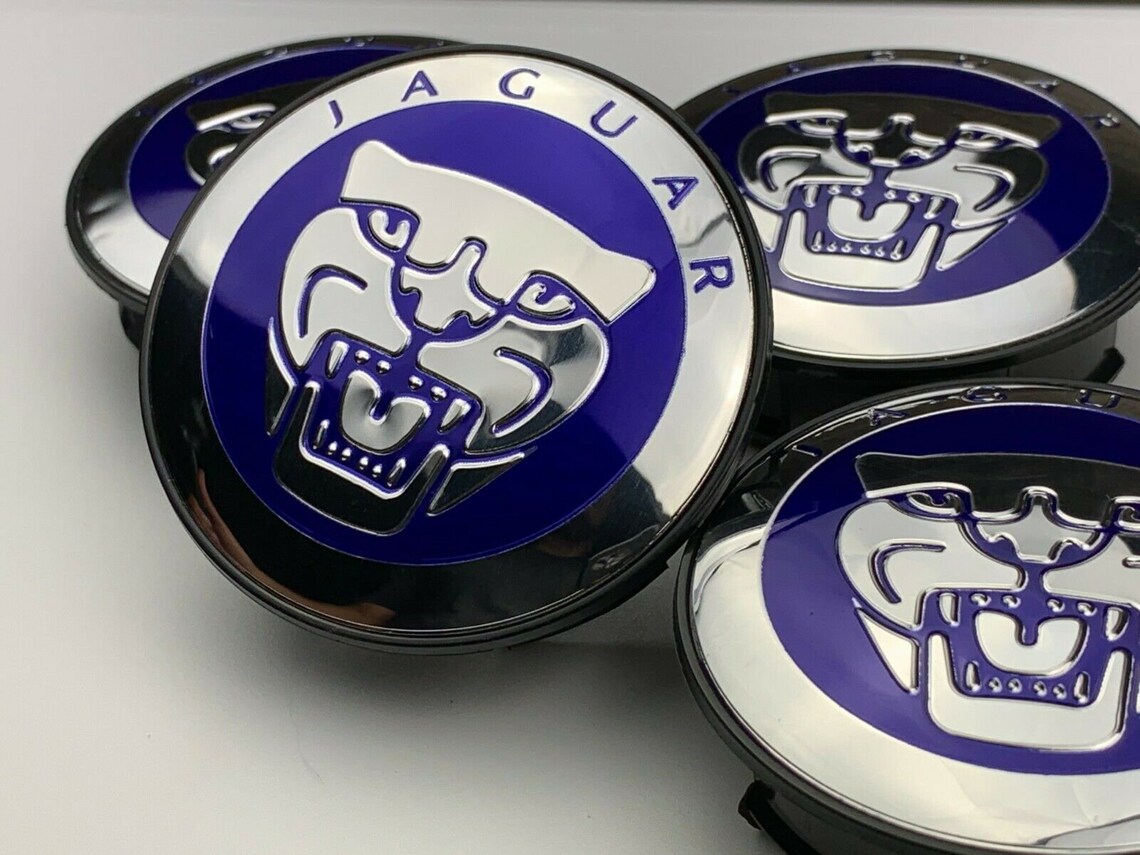 Ensemble de 4 pour Jaguar Blue Alloy Wheel Centre Caps Hubs Etsy