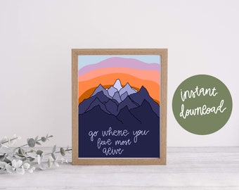 Mountains Print / digital print / instant download/ travel art / wall art