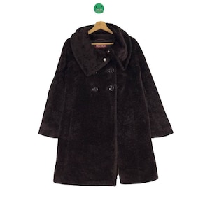 NICE! Max Mara Studio Wool Coat Button Design Dark Brown Colour