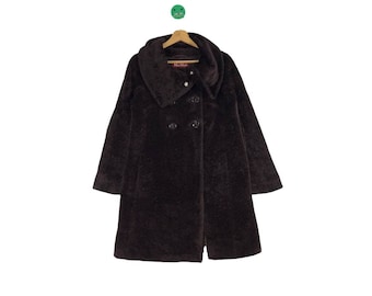 NICE! Max Mara Studio Wool Coat Button Design Dark Brown Colour