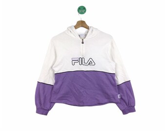 KIDS GIRLS!!! Fila Hoodie Crop Top Style Nice Purple White Colour
