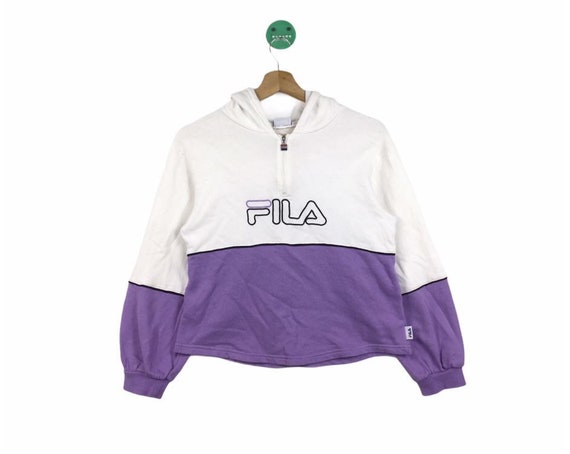 KIDS GIRLS Fila Hoodie Crop Top Style Nice Purple White - Etsy