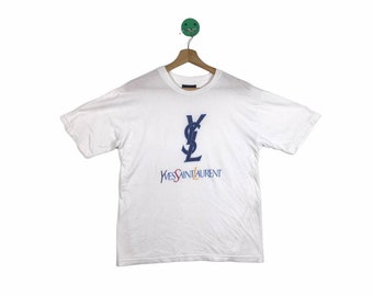 希少　vintage YVES SAINT LAURENTロゴ スウェット L Vintage YVES SAINT LAURENT Sweatshirt Sweater With Sidetape