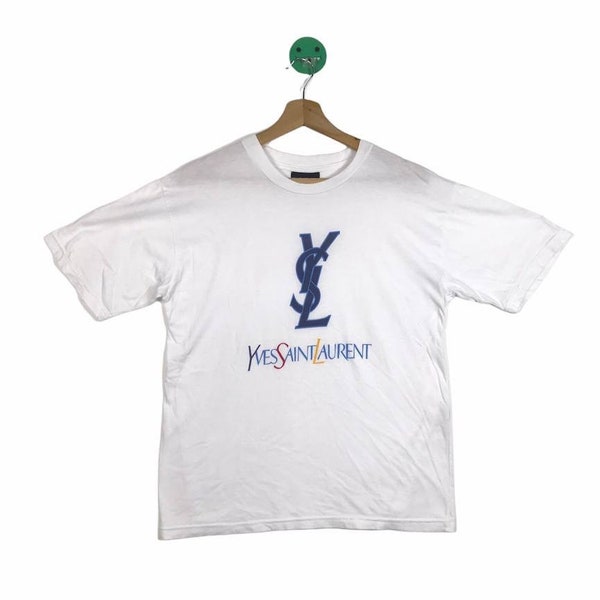 GENTILE!! Yves Saint Laurent Big Ysl e Colourfull Logo Design Colore Bianco