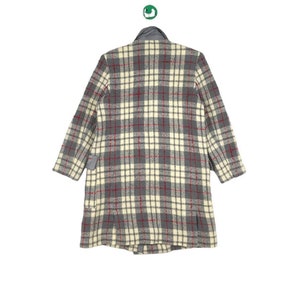 Courreges Tartan Lana Abrigo de Mujer Bonito Color imagen 5