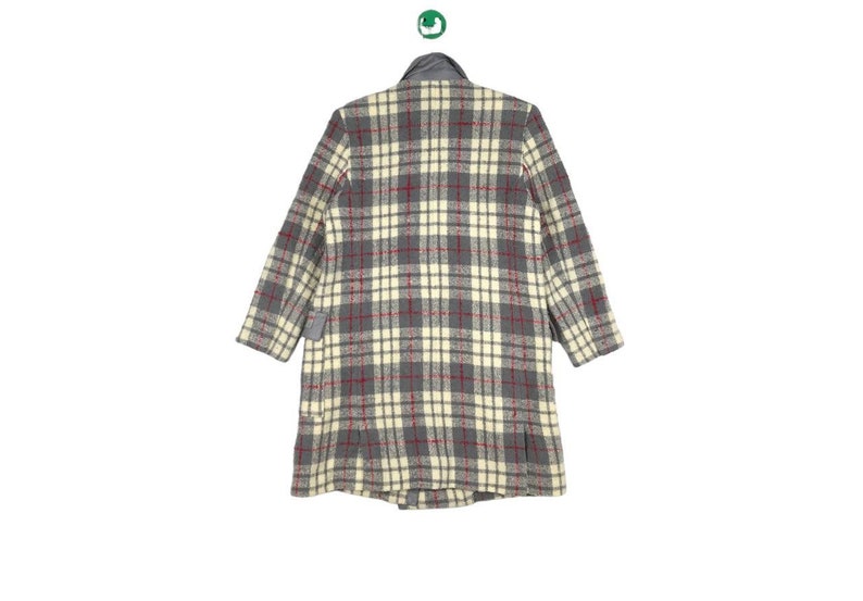 Courreges Tartan Lana Abrigo de Mujer Bonito Color imagen 5