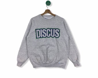 VINTAGE!! Discus Athletic Gray Sweatshirt Biglogo Design