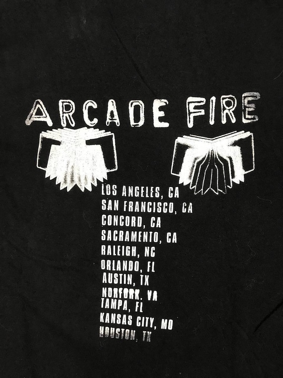 Vintage Arcade Fire Neon Bible Tour Tshirt Black Colour Etsy Denmark