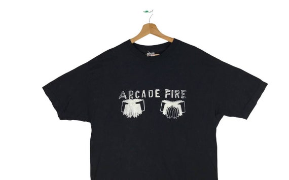 Vintage Arcade Fire Neon Bible Tour Tshirt Black Colour Etsy