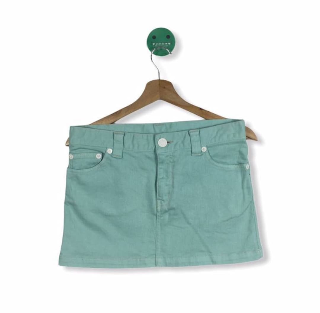 GIRLS X girl Denim Mini Skirt With Nixe Green Colour Etsy Canada