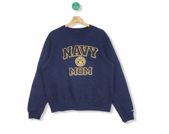 GIRLS !! The United State Navy MOM Printed and spellout logo Crewneck Sweatshirt