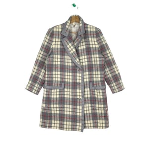Courreges Tartan Wool Women Coat Nice Colour