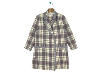 Courreges Tartan Wool Women Coat Nice Colour