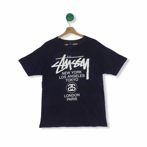 RARE! Stussy Tshirt Fullprint et Biglogo Design Couleur Noire