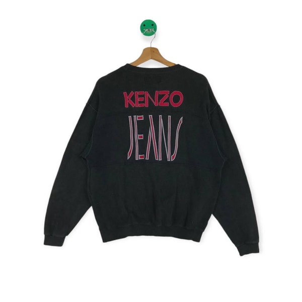 Kenzo Jeans Sweatshirt Biglogo Design Black Colour