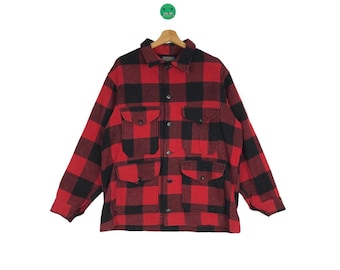 Chaqueta de lana Pendleton Red Plaid Tartan Design