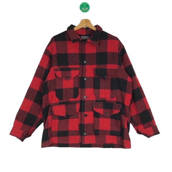 Pendleton Wool Jacket Red Plaid Tartan Design