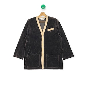 Sonia Rykiel Women Cardigan Dark Brown Valvet Colour Simple Design
