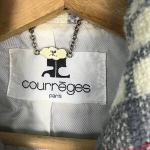 Courreges Tartan Lana Abrigo de Mujer Bonito Color imagen 3