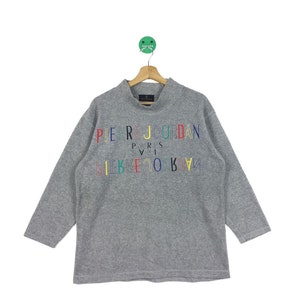 RARE! Pierre Jourdan Fleece Style Sweatshirts Colourfull Spellout Nice design.