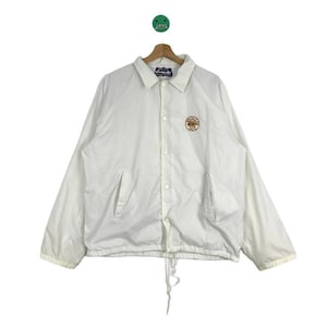 Bronze Age Coach Jacket White Colour Small Logo Design