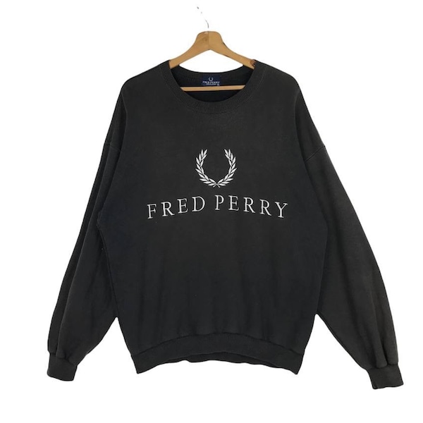 FADED!  Fred Perry Japan Sweatshirt Biglogo Design Black Colour