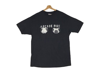 Vintage Arcade Fire Neon Bible Tour Tshirt Black Colour Etsy