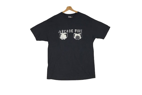 Vintage Arcade Fire Neon Bible Tour Tshirt Black Colour Etsy Denmark
