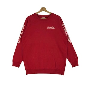 FLAWS! Vintage Coke Coca Cola Spellout Sweatshirt Red Colour